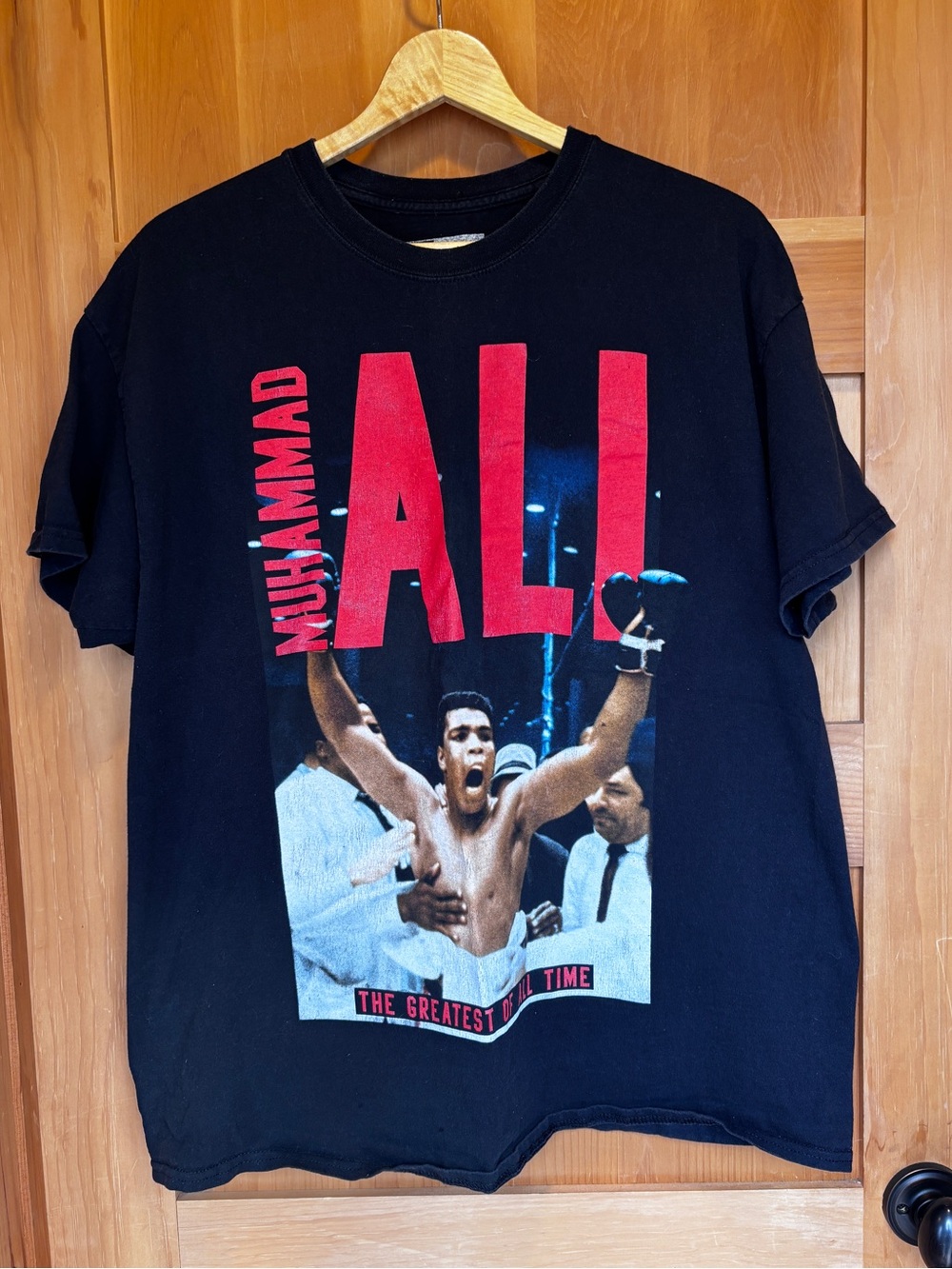 Muhammad Ali Black Graphic Tee - Bold Red Print